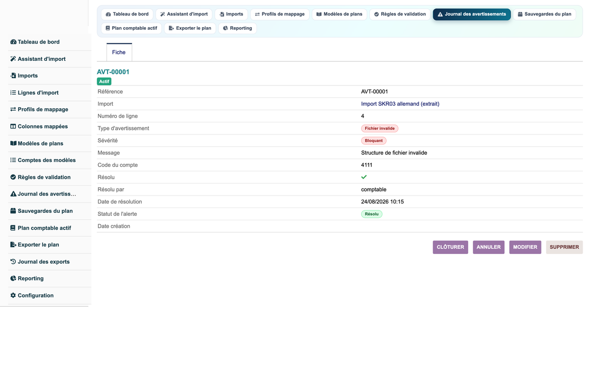 Import Chart of Accounts from CSV or Excel for Dolibarr