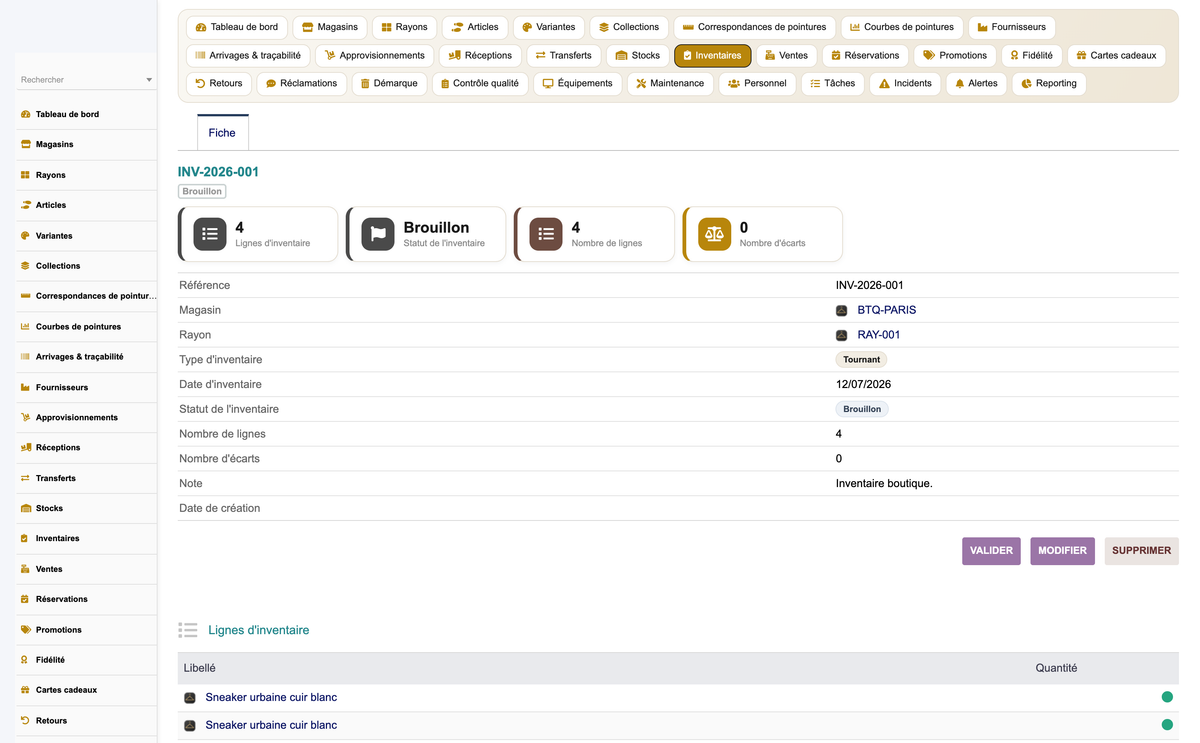Footwear Store Management - Dolibarr