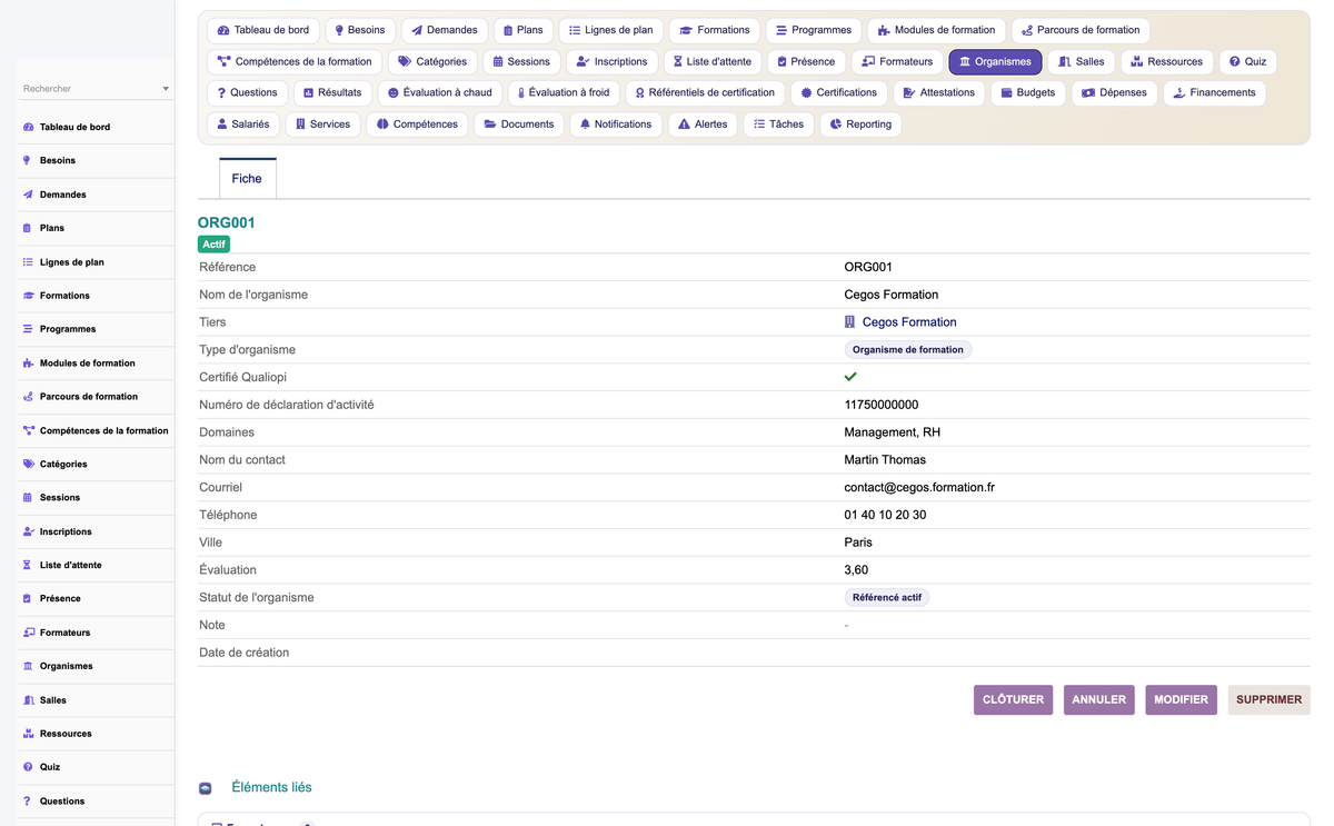 HR Training Management - Dolibarr