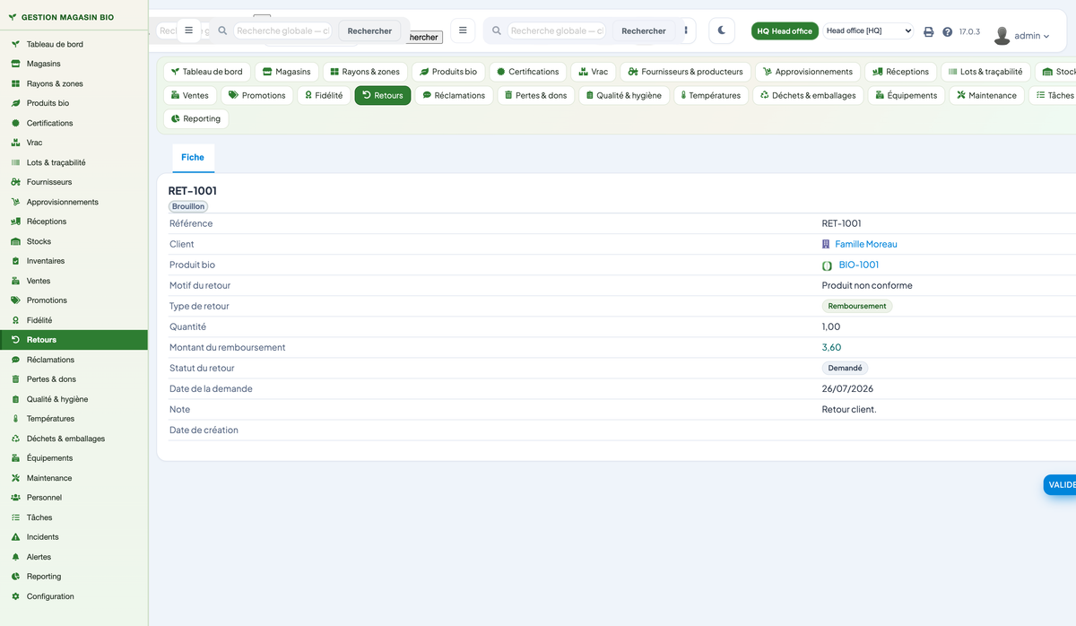 Organic Store Management for Dolibarr