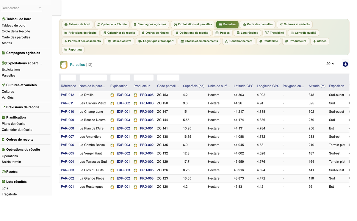 DoliResources - Dolibarr - 34_liste_parcelles