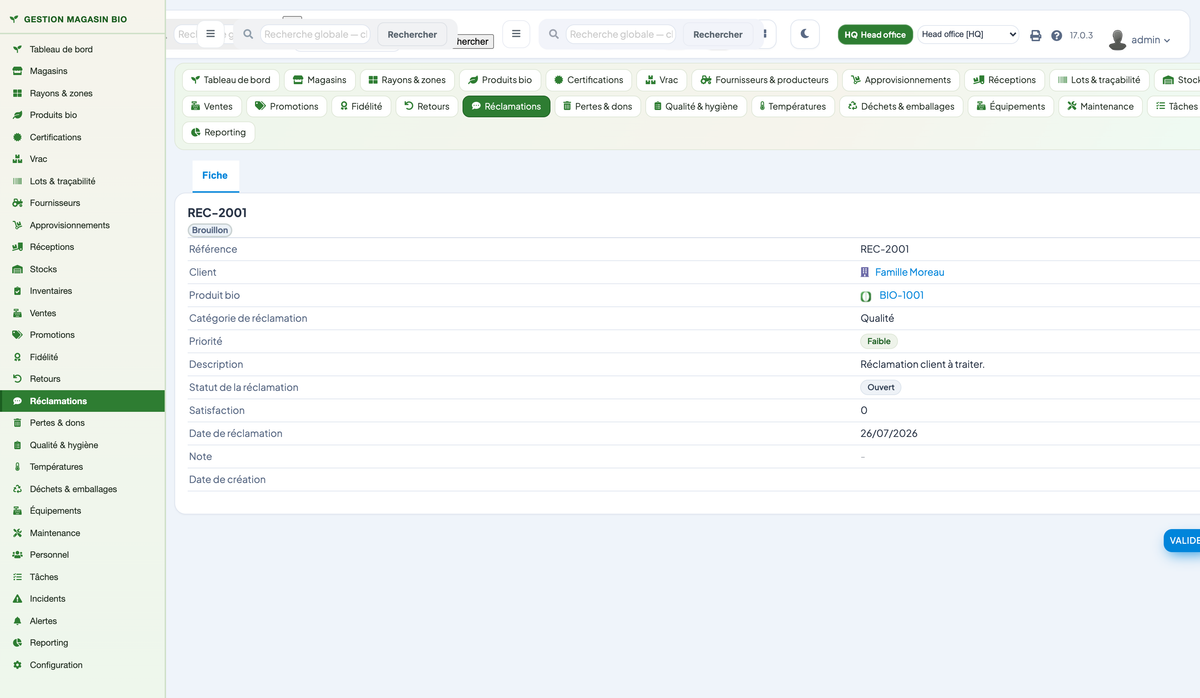 Organic Store Management for Dolibarr