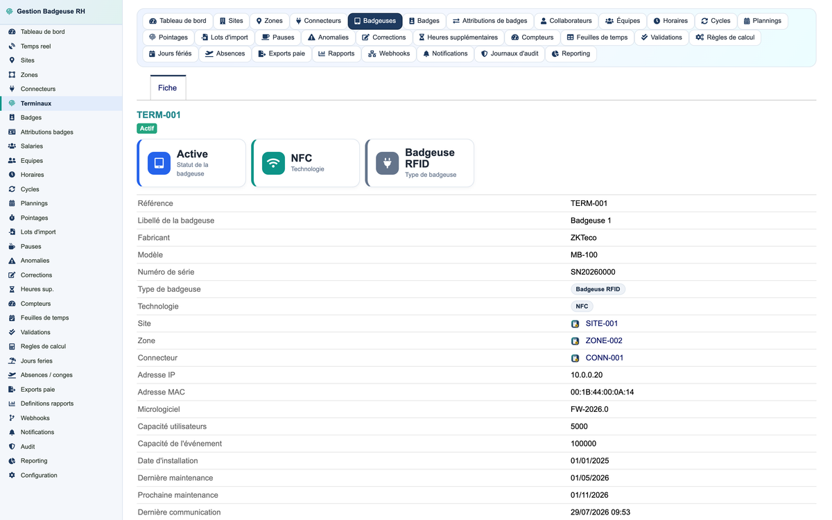 HR Badge, Time & Attendance Management - Dolibarr