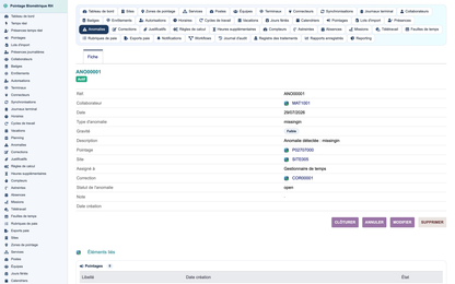 Biometric Time & Attendance Management - Dolibarr