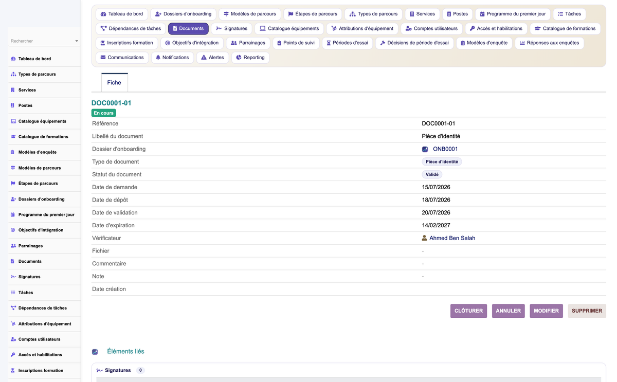 HR Onboarding Management  - Dolibarr