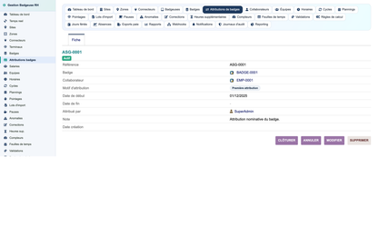 HR Badge, Time & Attendance Management - Dolibarr