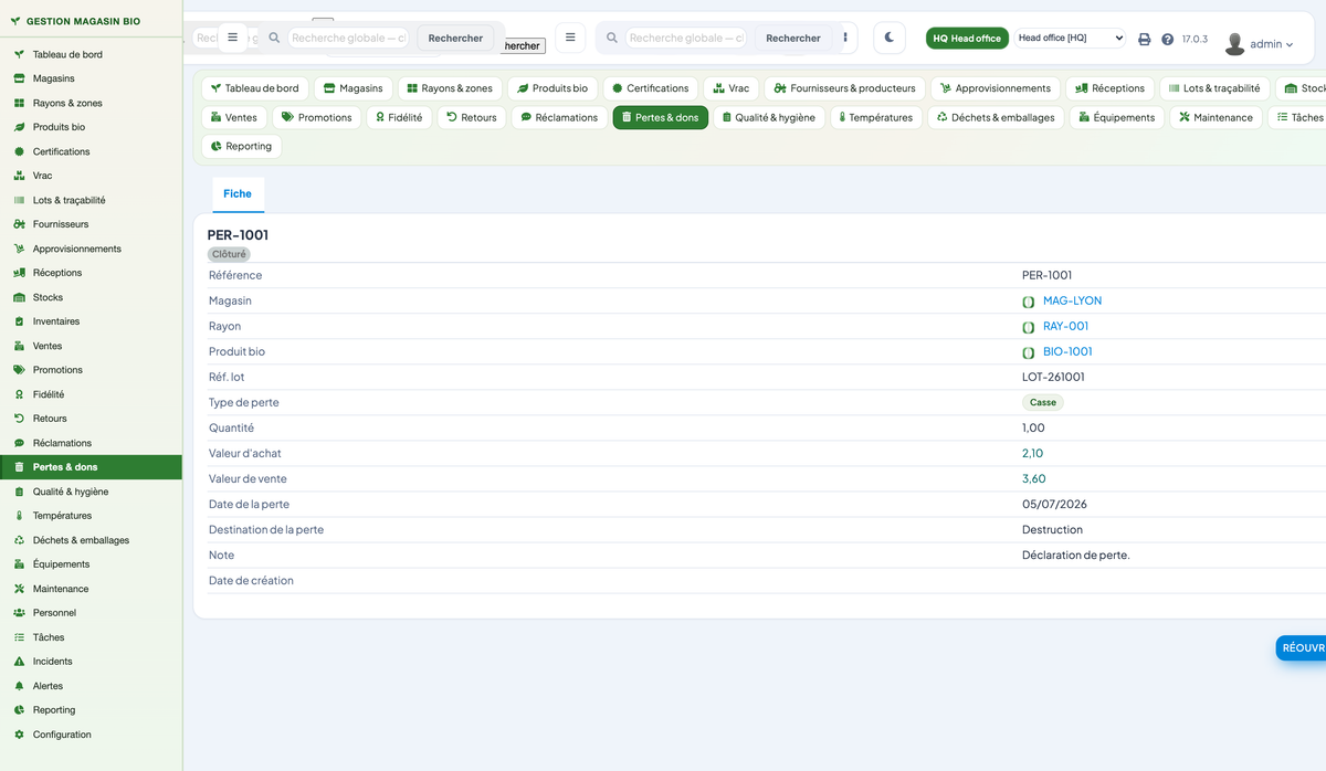 Organic Store Management for Dolibarr