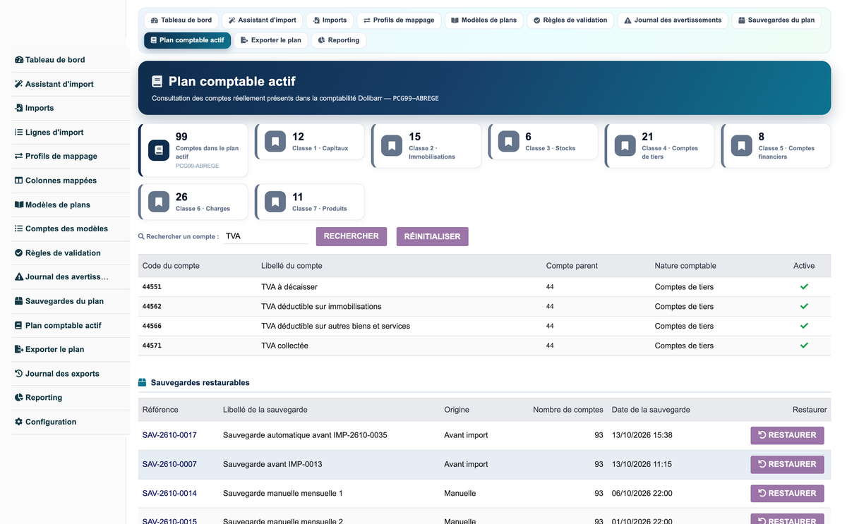 Import Chart of Accounts from CSV or Excel for Dolibarr