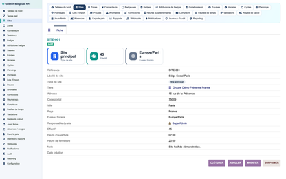 HR Badge, Time & Attendance Management - Dolibarr