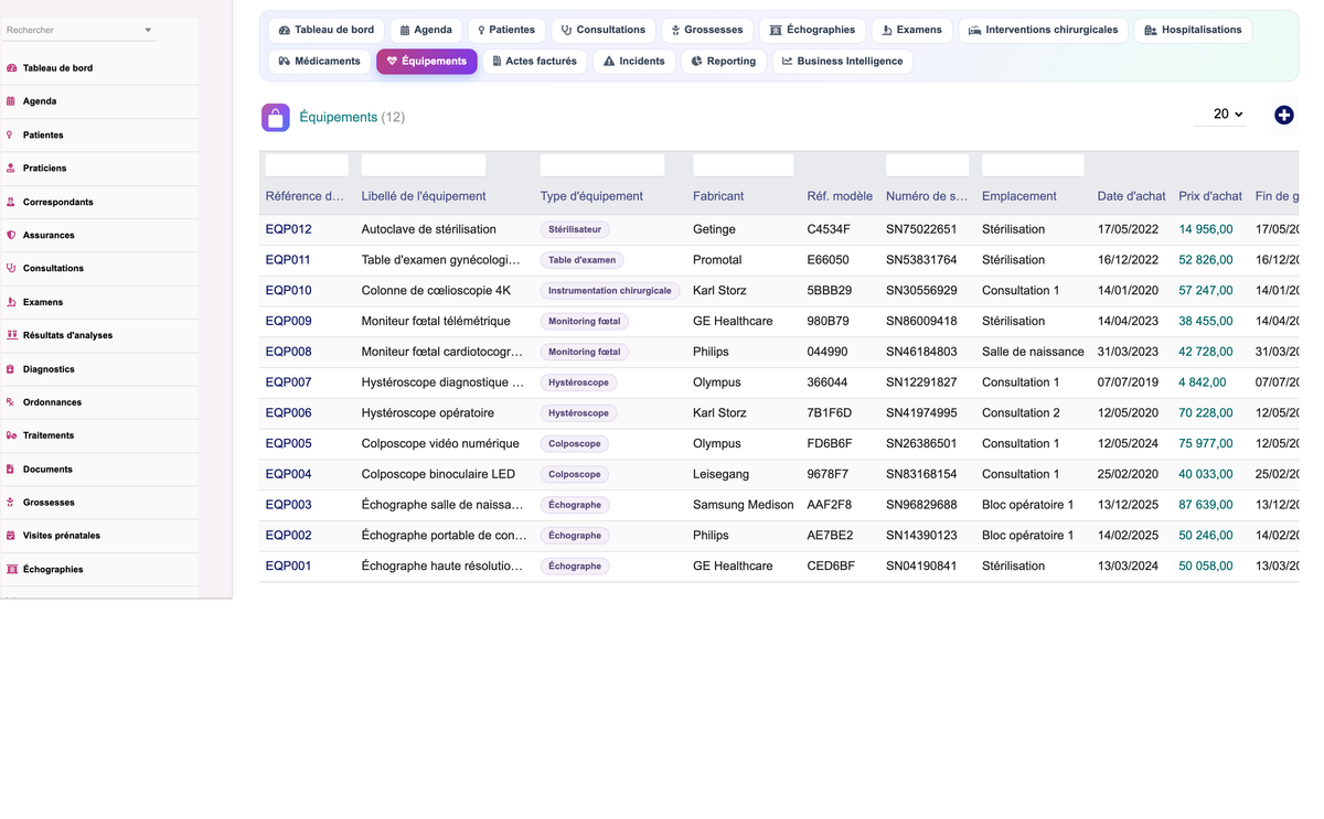 DoliResources - Dolibarr - 40_list_gynequipment