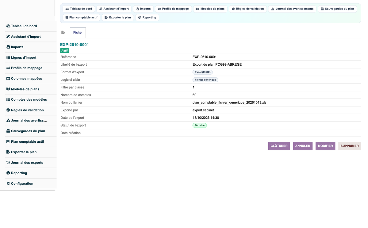 Import Chart of Accounts from CSV or Excel for Dolibarr