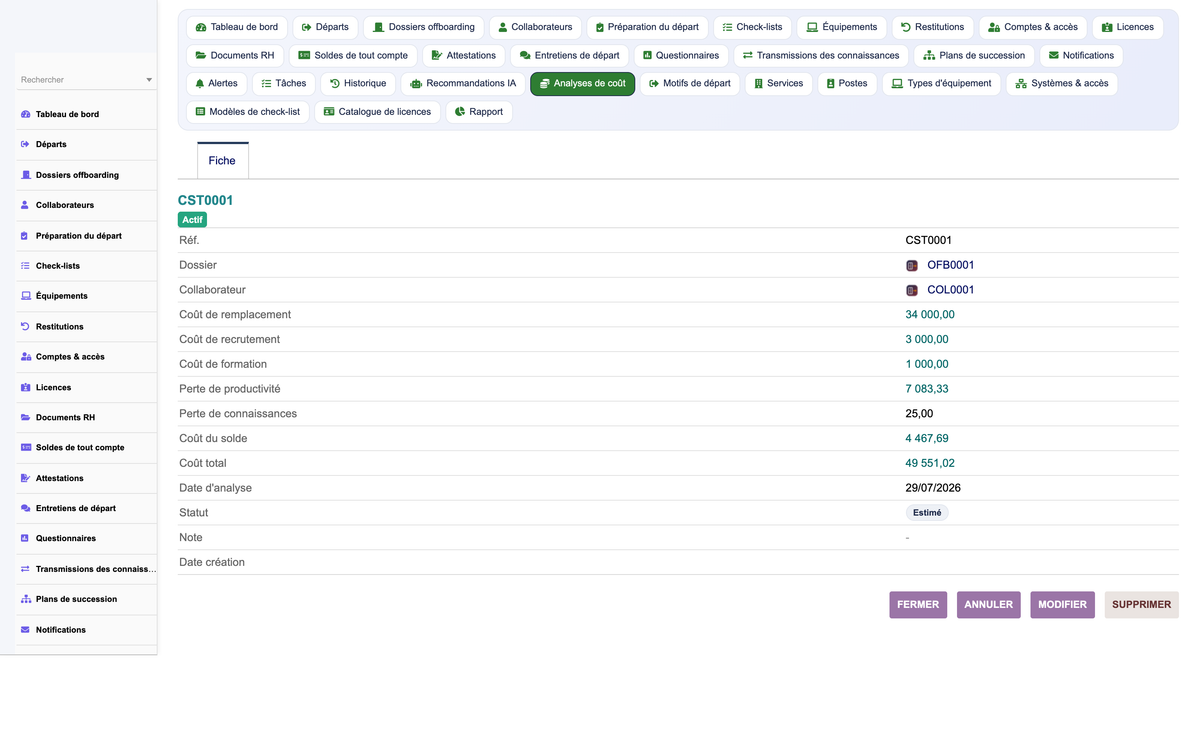 HR Offboarding Management - Dolibarr