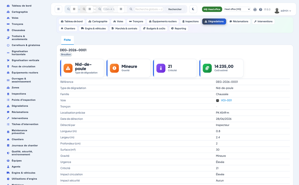 Advanced Road & Street Asset Management for Dolibarr