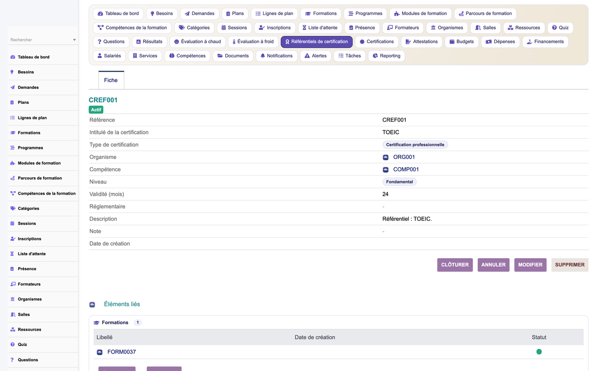 HR Training Management - Dolibarr