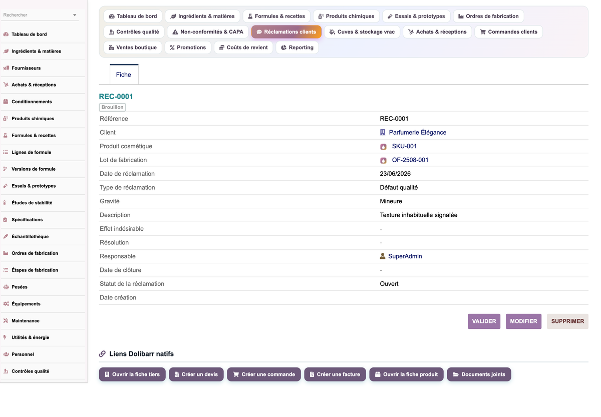 A complete Cosmetics ERP module for Dolibarr
