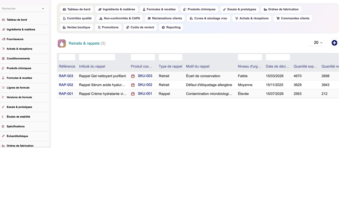A complete Cosmetics ERP module for Dolibarr