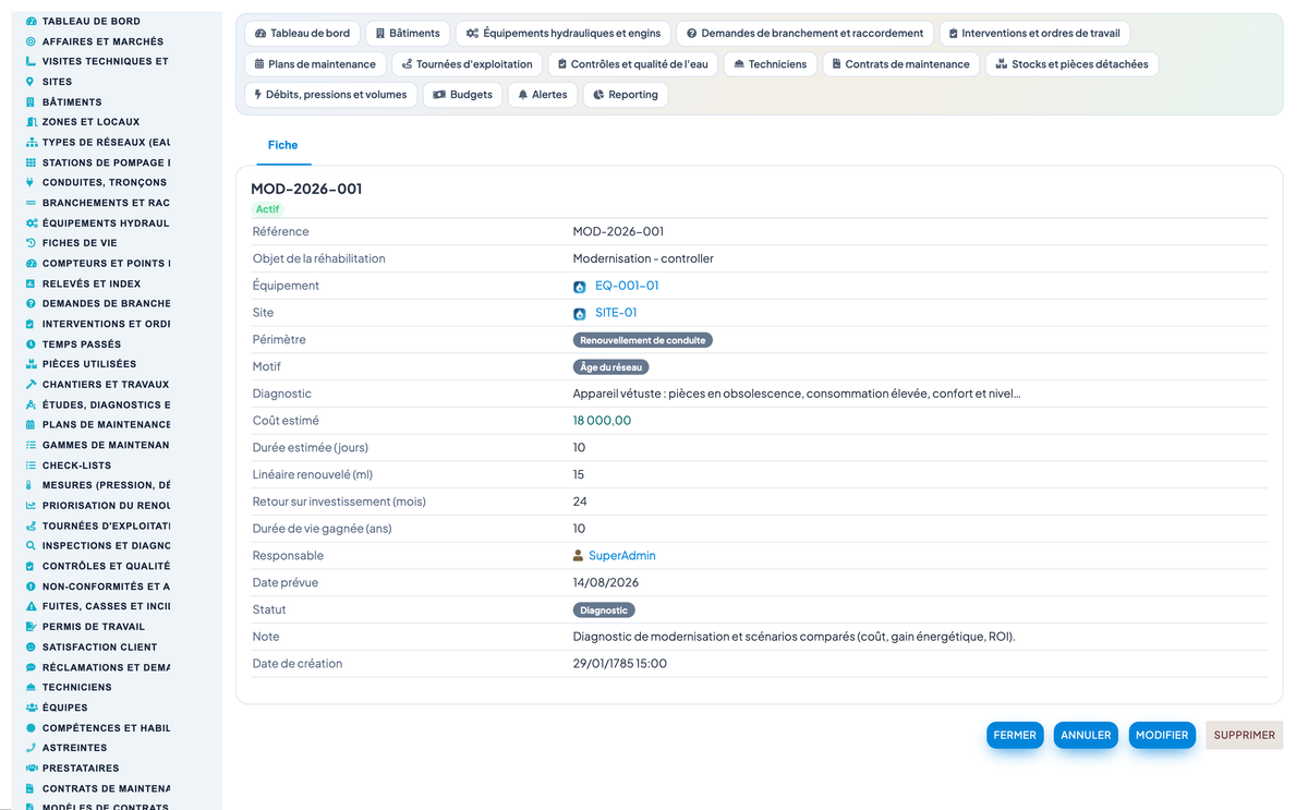 Wet Networks Management — Advanced - Dolibarr