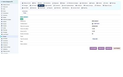 HR Badge, Time & Attendance Management - Dolibarr