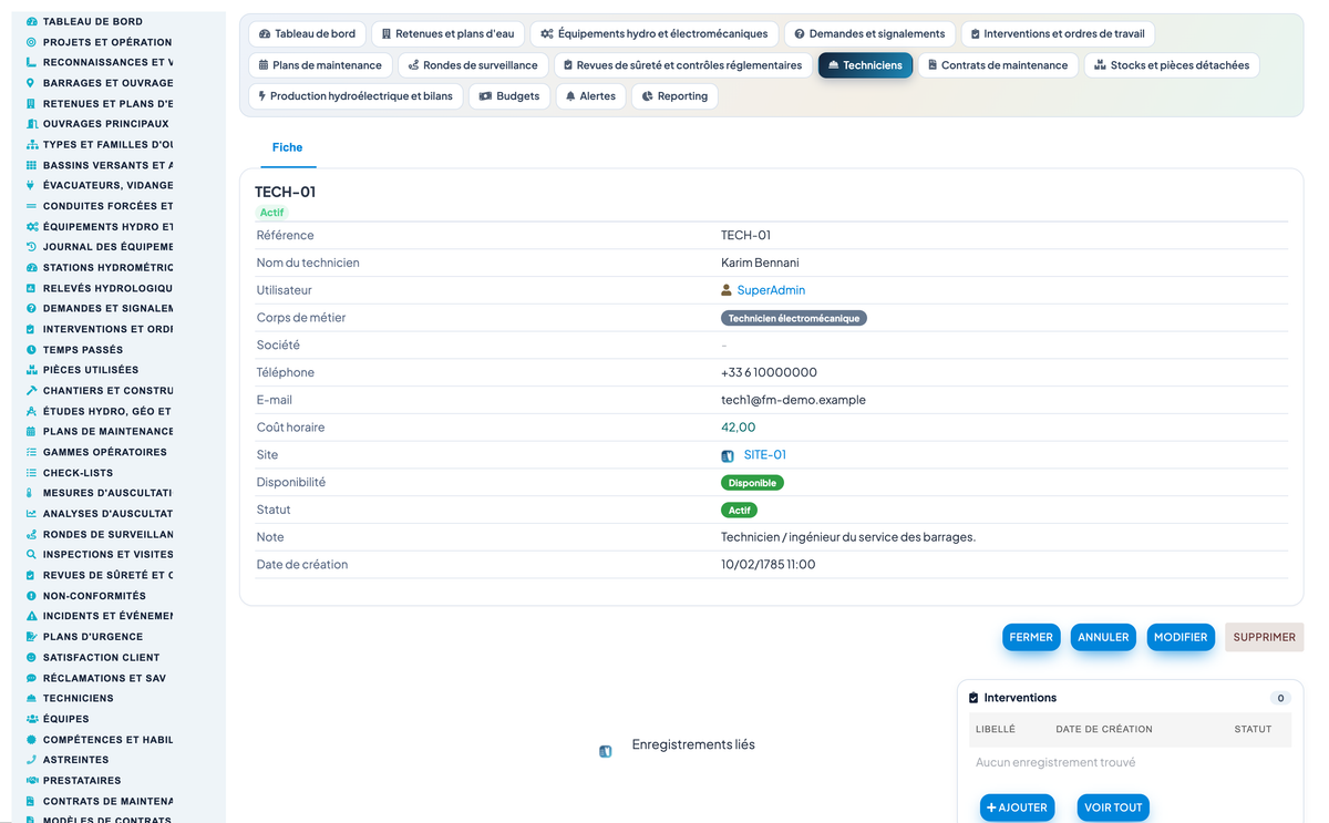 Dam & Reservoir Lifecycle Management - Dolibarr