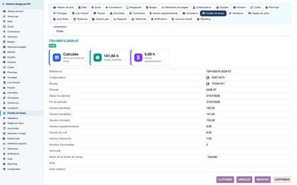 HR Badge, Time & Attendance Management - Dolibarr