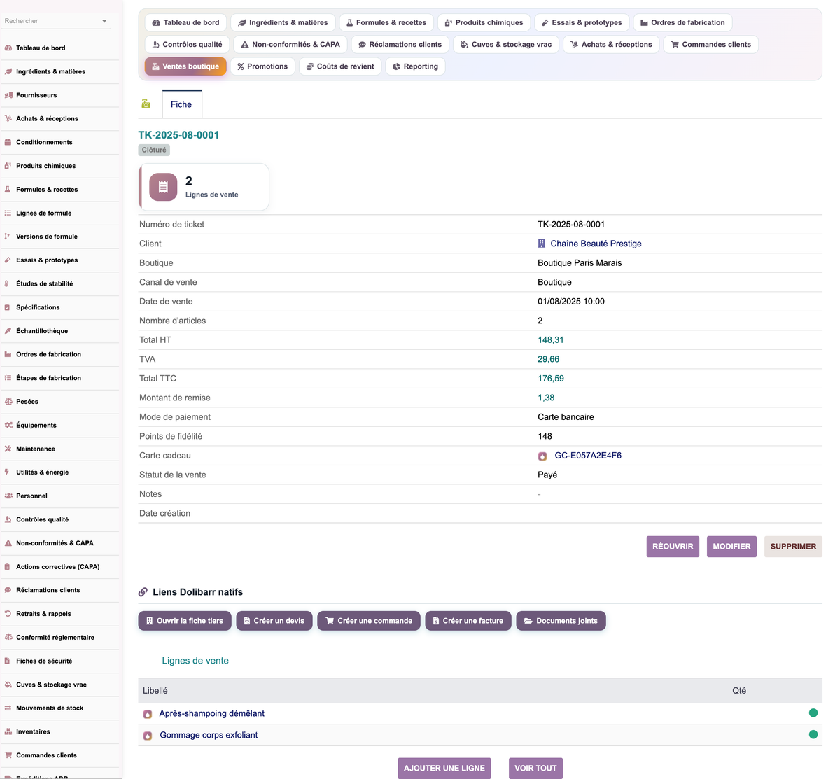 A complete Cosmetics ERP module for Dolibarr