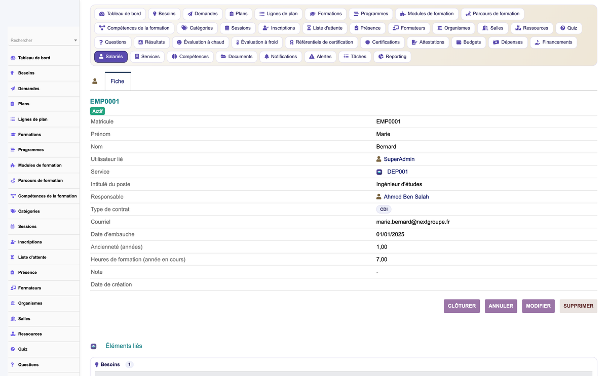 HR Training Management - Dolibarr