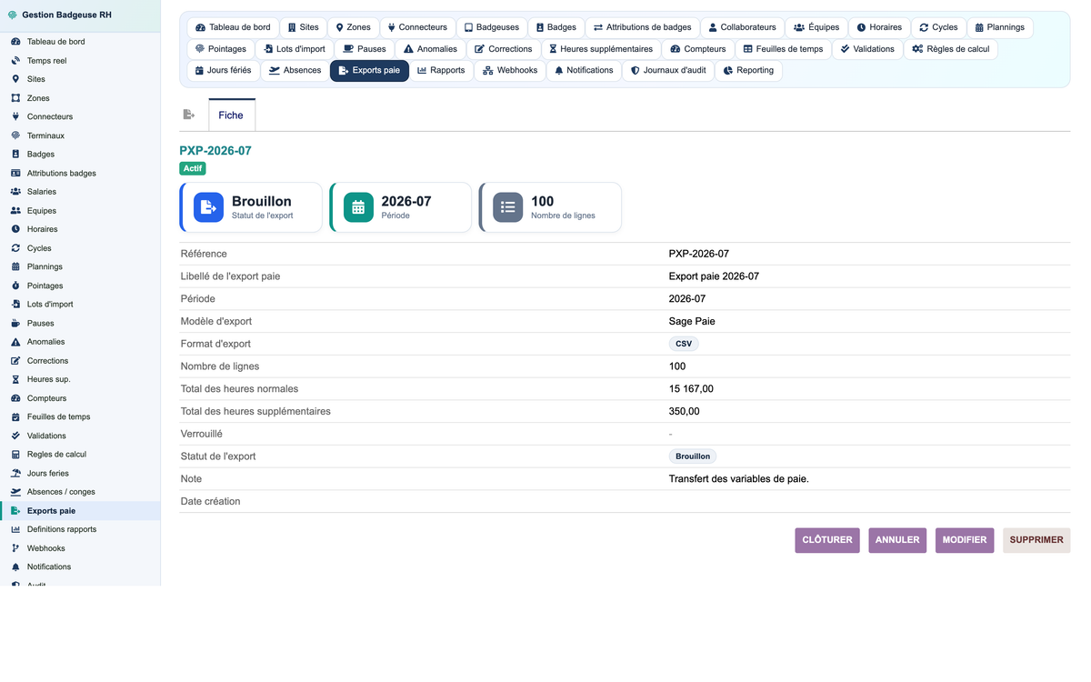 HR Badge, Time & Attendance Management - Dolibarr