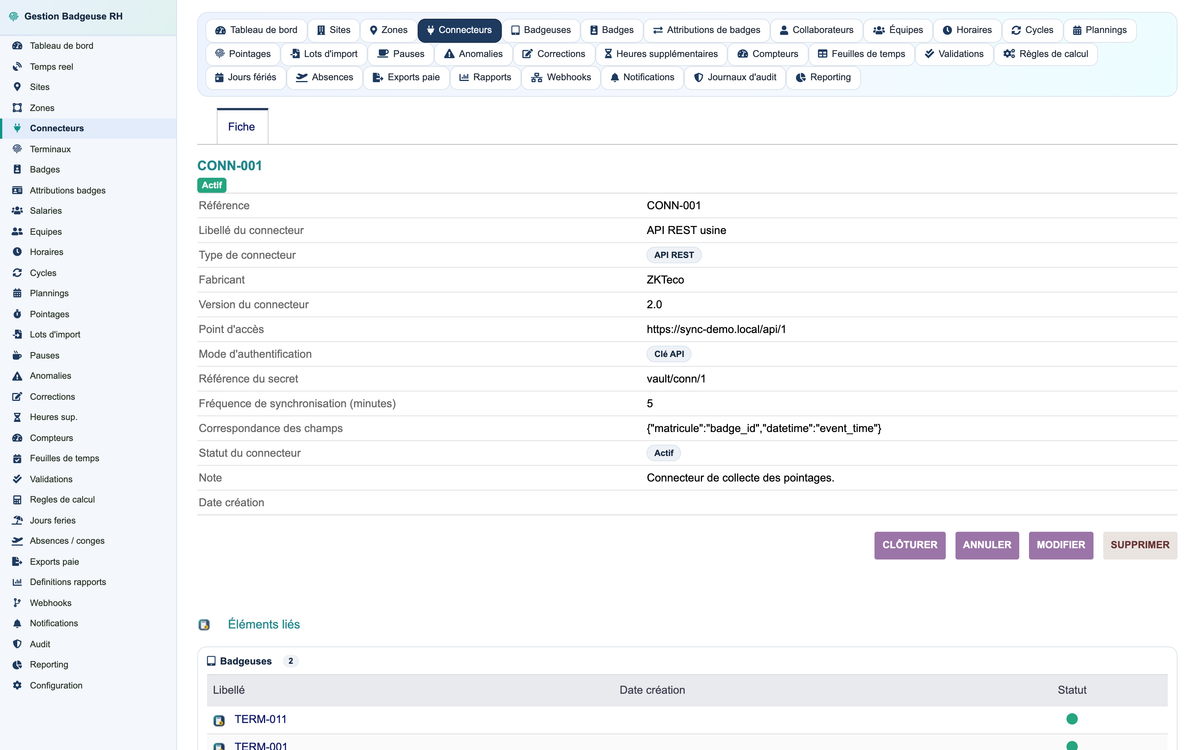 HR Badge, Time & Attendance Management - Dolibarr
