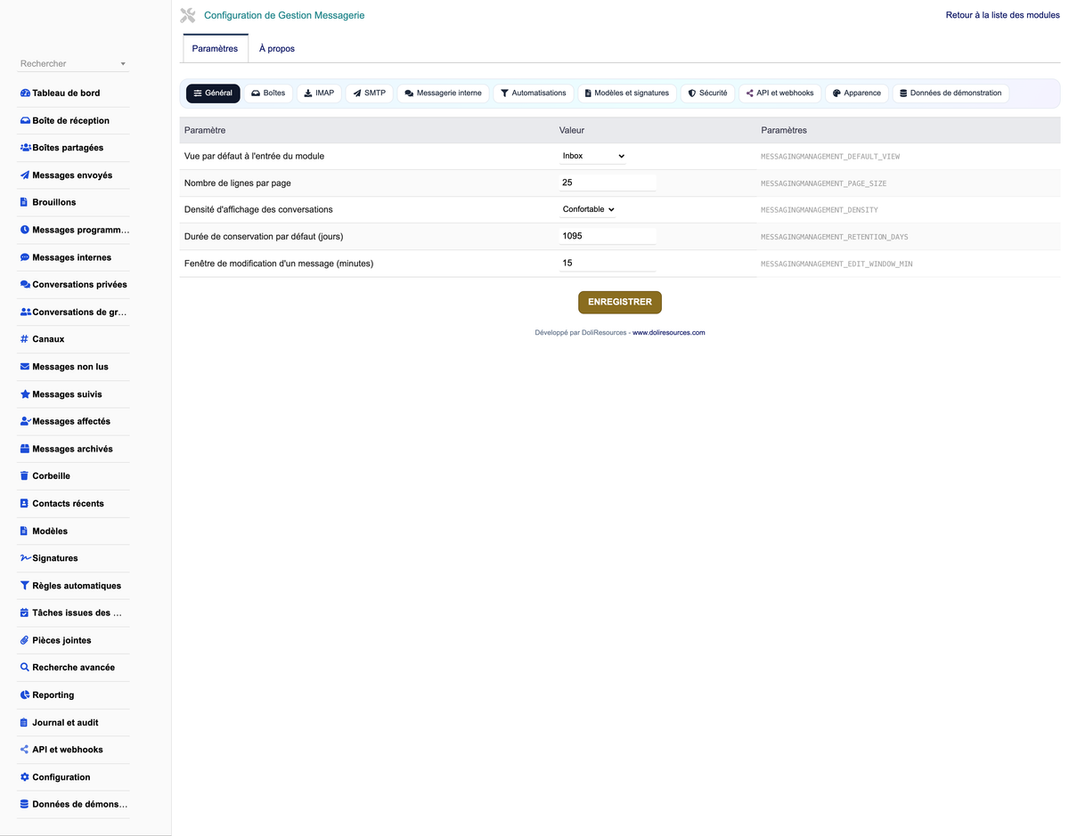 MESSAGING MANAGEMENT - Dolibarr