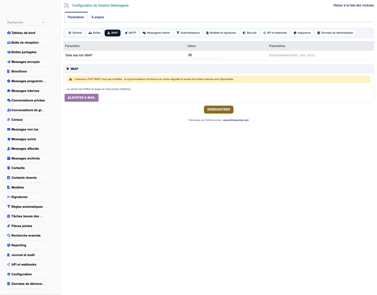 MESSAGING MANAGEMENT - Dolibarr