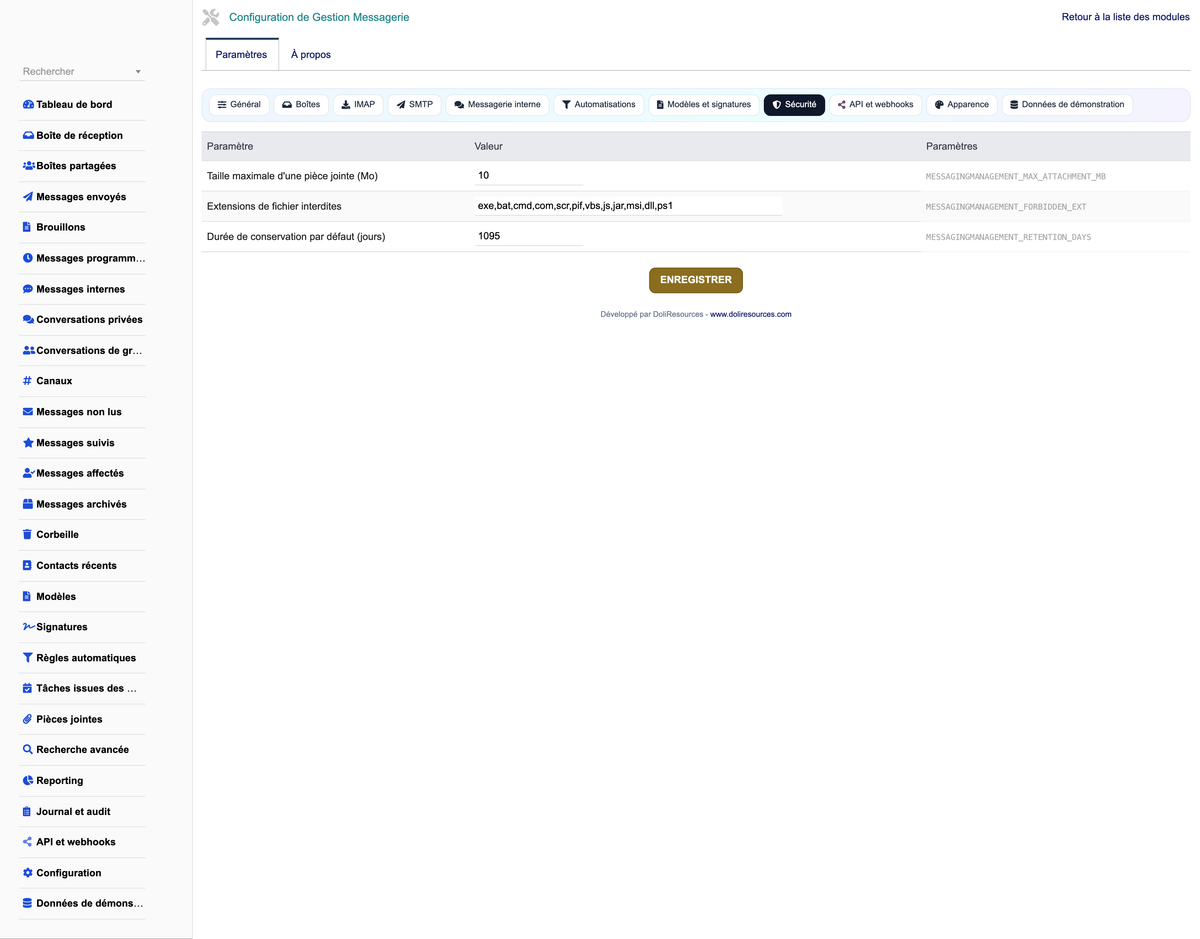 MESSAGING MANAGEMENT - Dolibarr
