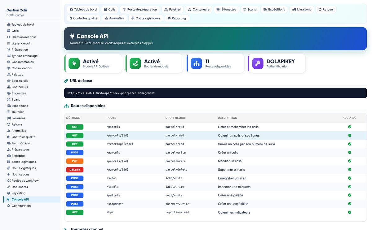 PARCEL MANAGEMENT - Dolibarr