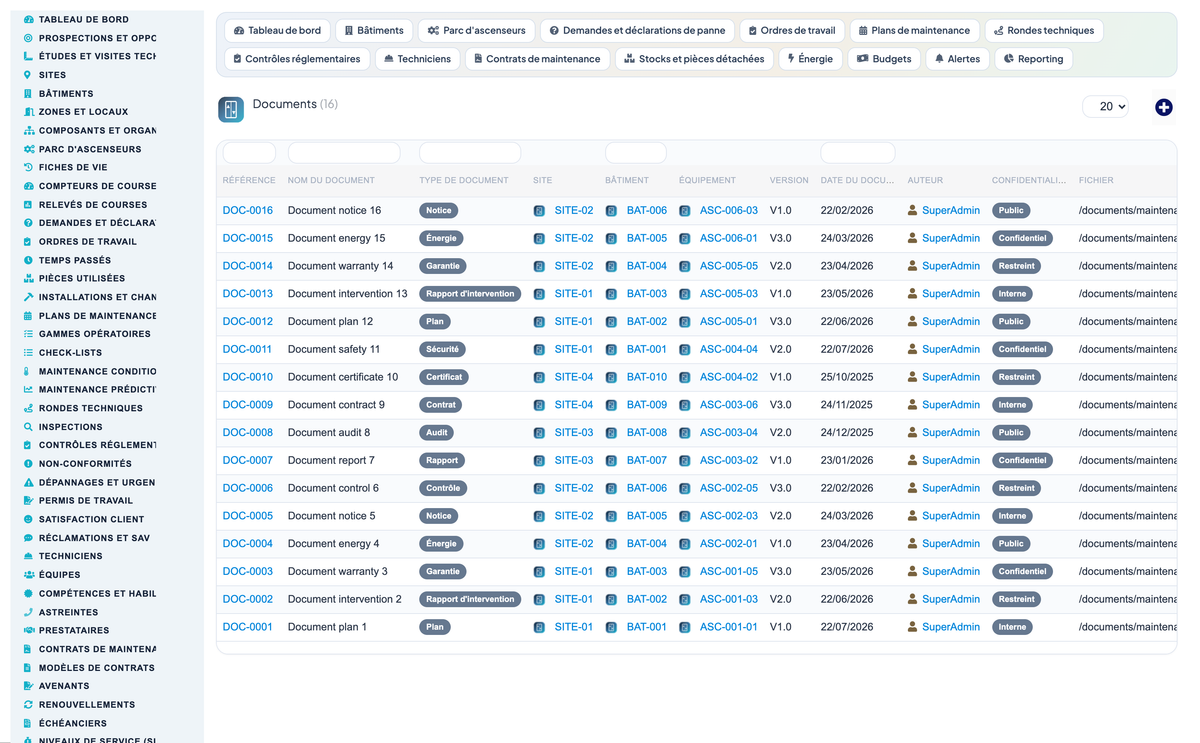 Elevator & Vertical-Transport Management for Dolibarr