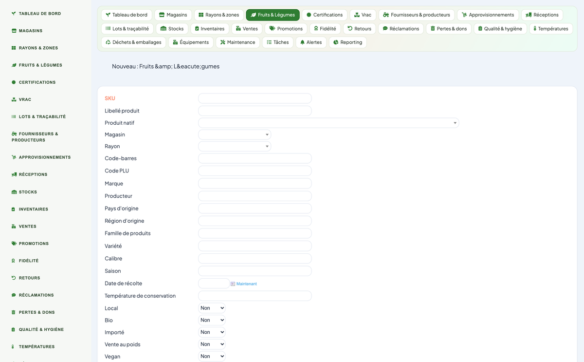 Greengrocer & Fruit-and-Vegetable Management - Dolibarr