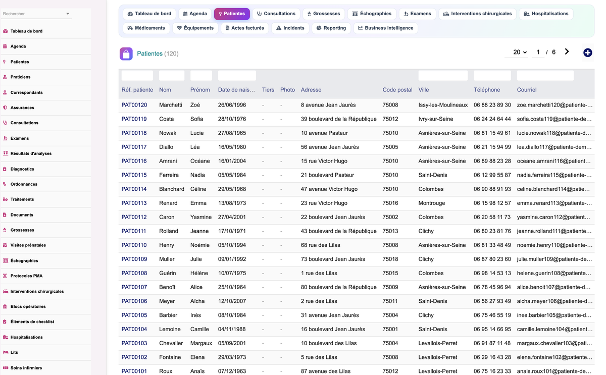 DoliResources - Dolibarr - 60_list_gynpatient