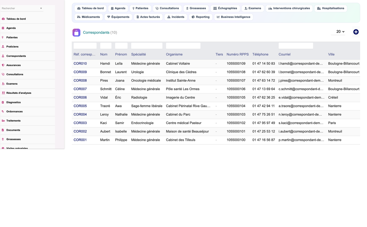 DoliResources - Dolibarr - 70_list_gynreferrer