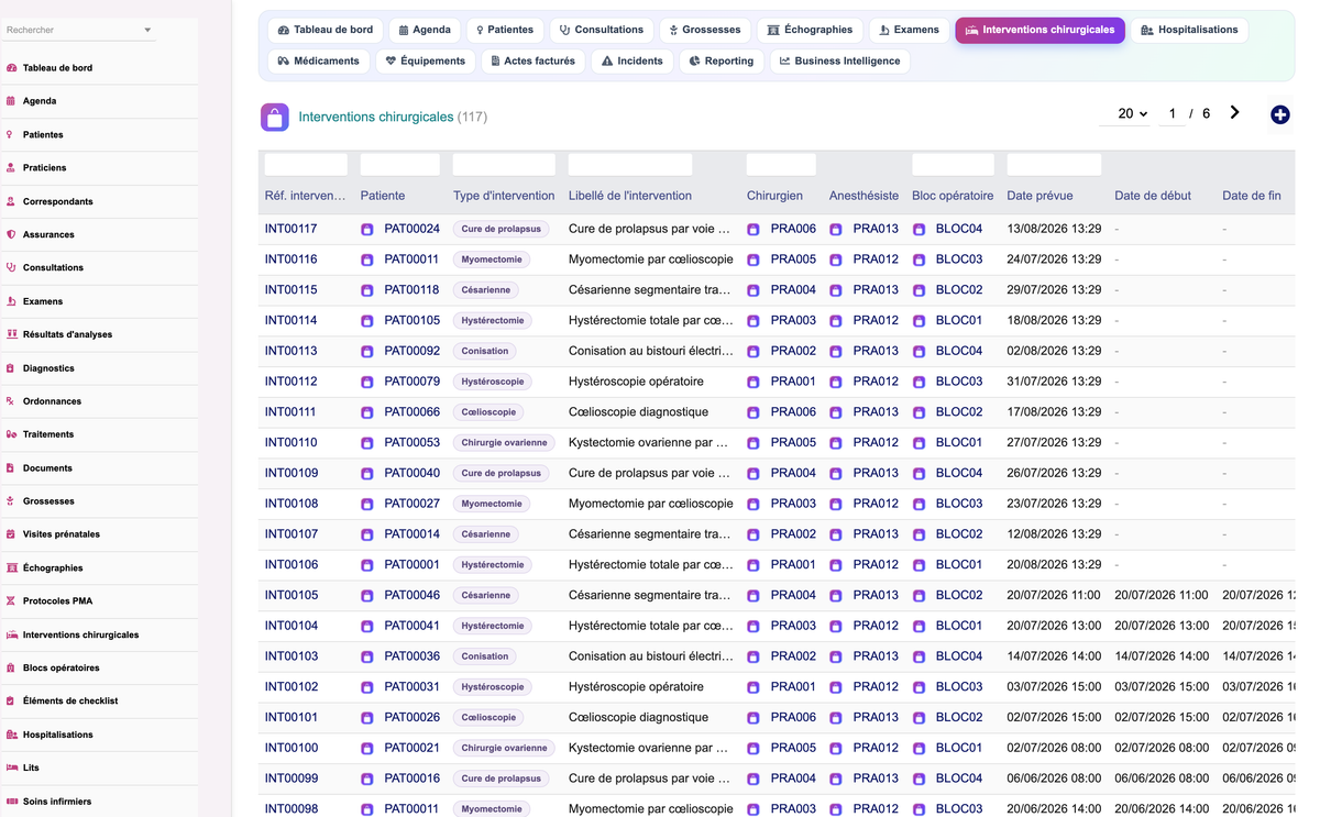 DoliResources - Dolibarr - 76_list_gynsurgery
