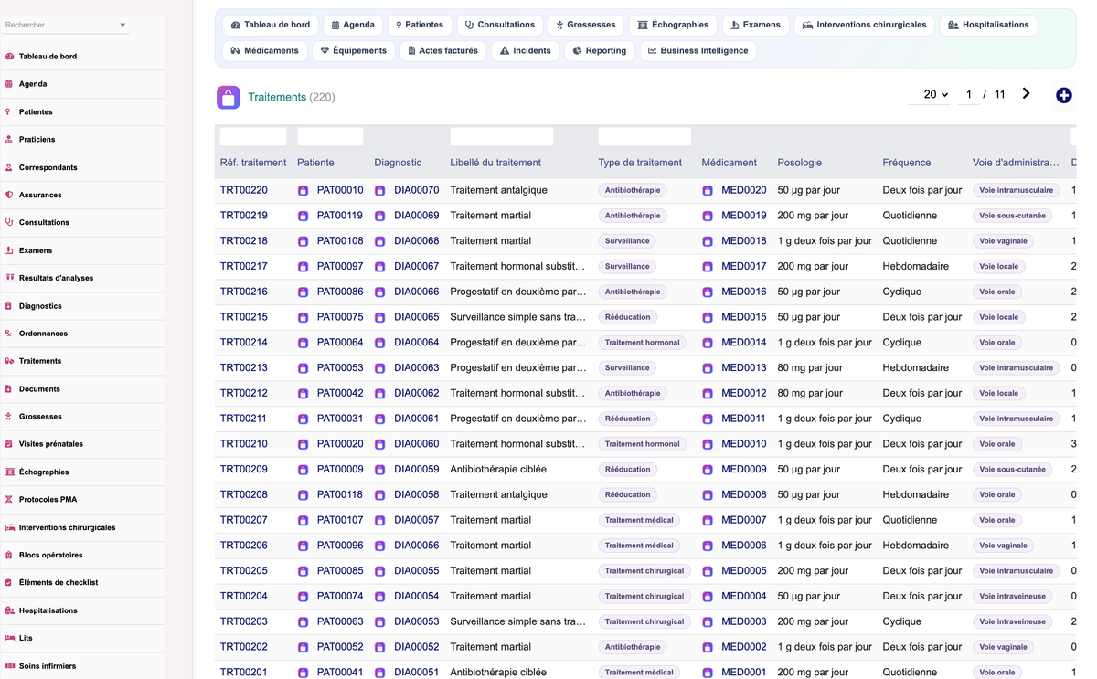 DoliResources - Dolibarr - 78_list_gyntreatment
