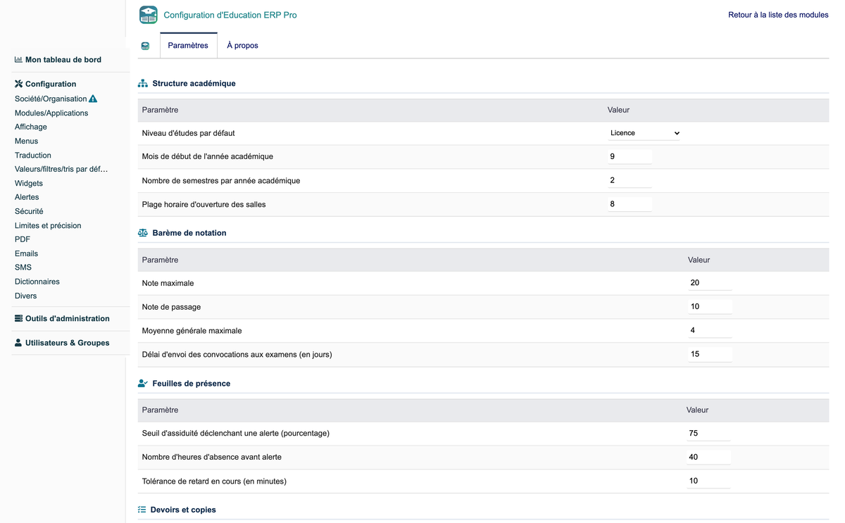 Education ERP Pro — school management for Dolibarr
