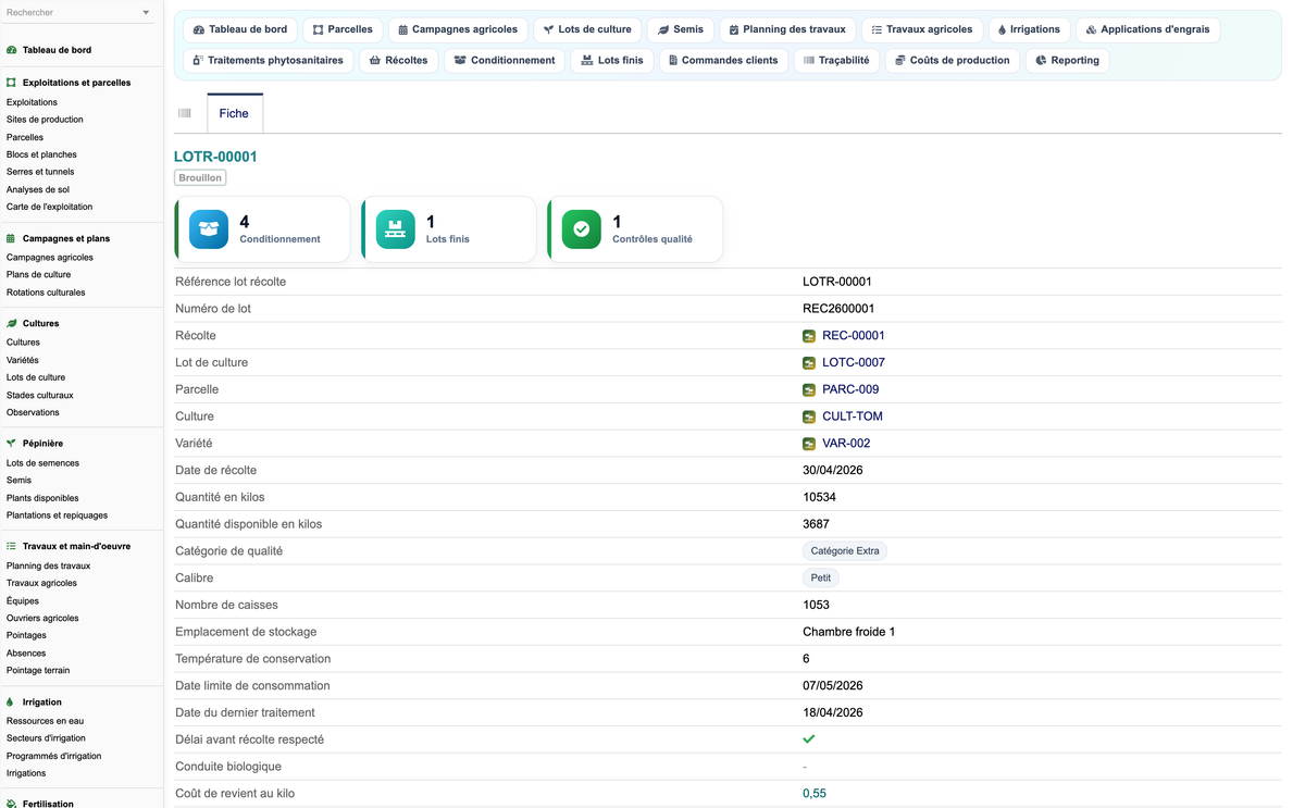 DoliResources - Dolibarr - A2b_fiche_lot_recolte